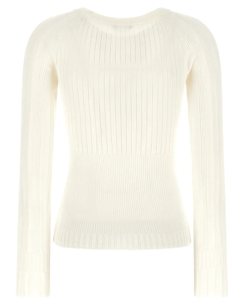 Balmain Lion-Head Button Detail Sweater — Cream Cream