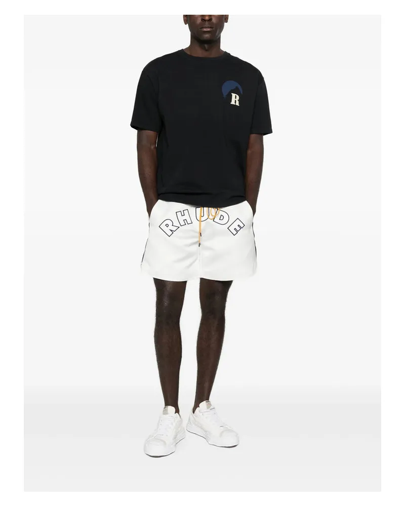 RHUDE Logo-Print Jogger Shorts — White White