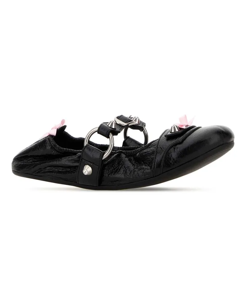 Balenciaga 864665wzd41 1580 Blk-Rose Poudre-Slvr Ballerine Blk/rose Poudre/slvr Flat Shoes Black