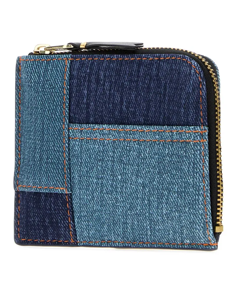 Comme des Garçons Men's Two-Tone Denim Coin Purse Bluedenim Portafogli Wallet Blue
