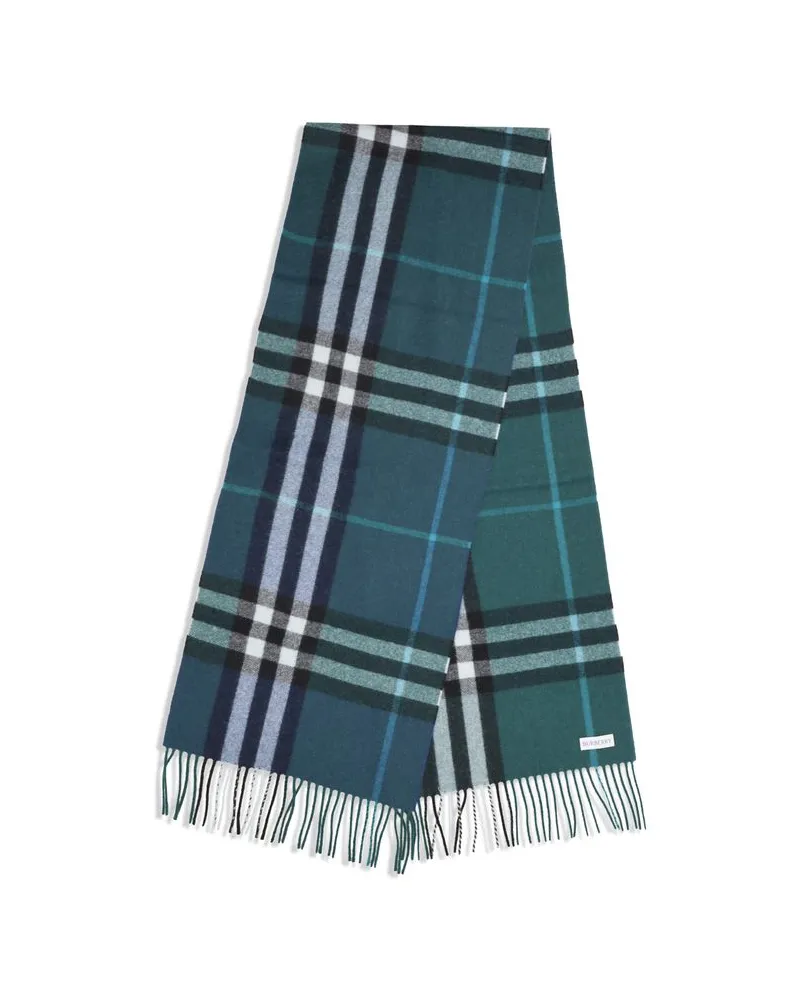 Burberry House Check Cashmere Scarf — Blue Blue
