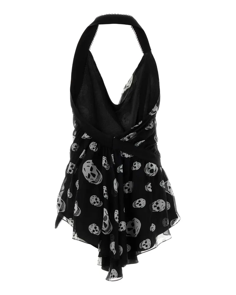 Alexander McQueen Women's Hlter Tank Top Black Silk Tops Black