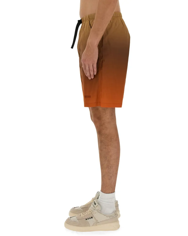 MSGM 100% Cotton Bermuda Shorts — Multicolor Multicolor