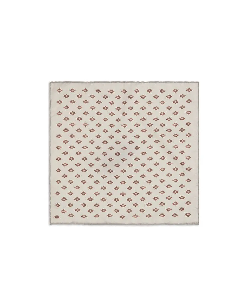 Brunello Cucinelli Men's Multicolor Silk Scarf Beige