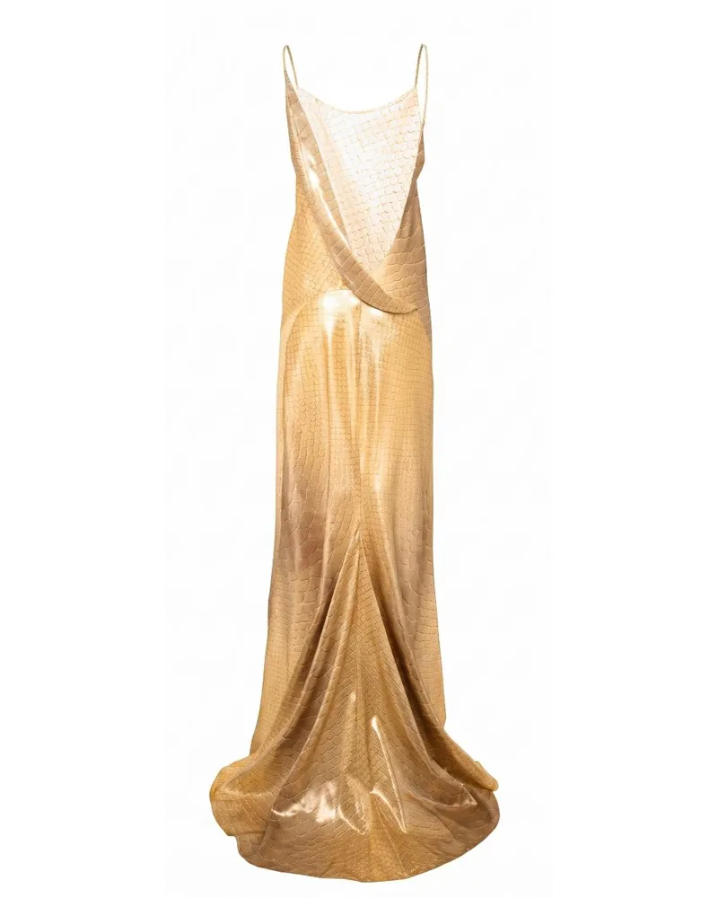 Roberto Cavalli Women's Dress Silk Gold Gold
