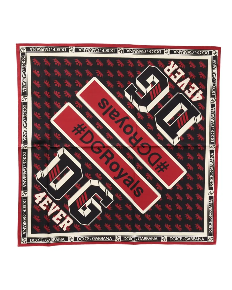 Dolce & Gabbana Men's Multicolor #dgroyals Square Foulard 50cm X 49.5cm Scarf Navy