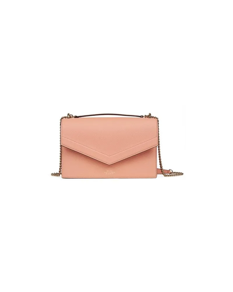 Smythson Panama Envelope Shoulder Bag — Pink Pink