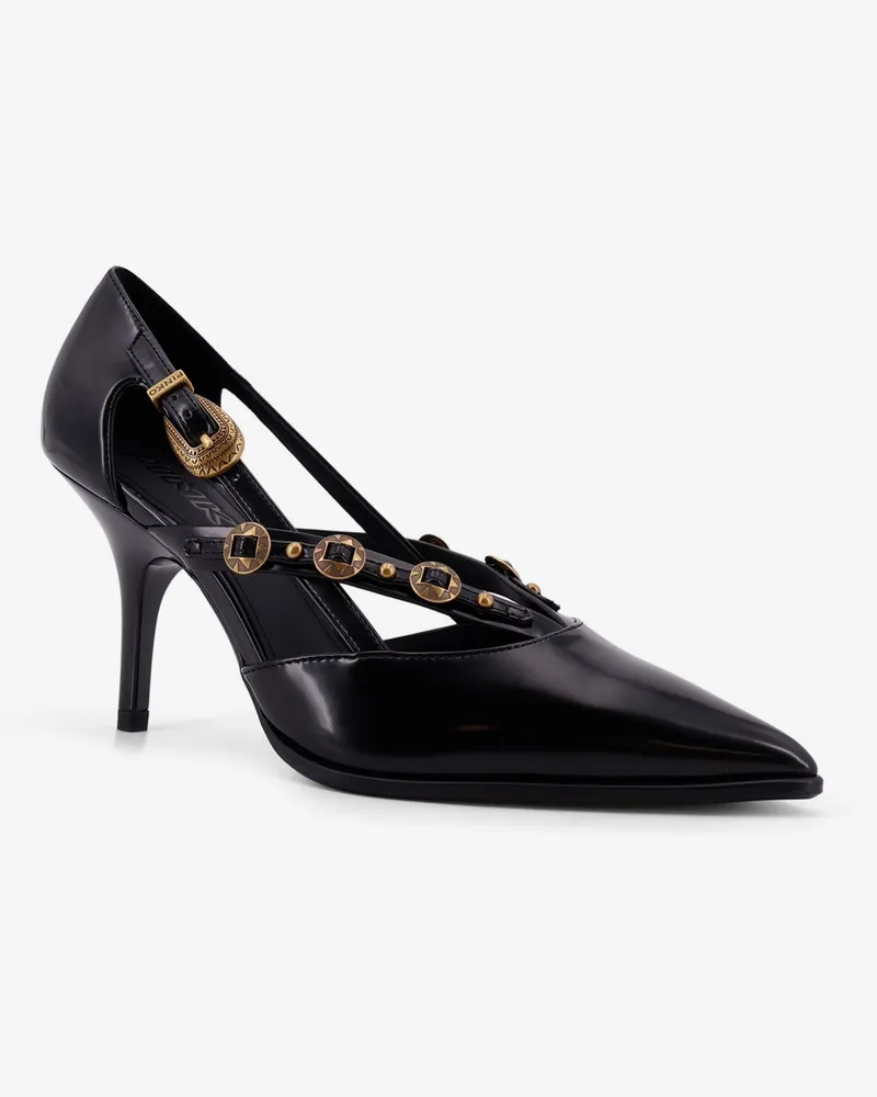 Pinko Women's Leather Pumps Black High Heel Shoes Black