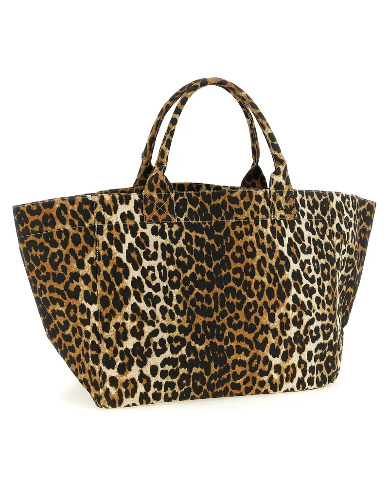 Ganni Tote Bag — Leopard (brown/black Leopard
