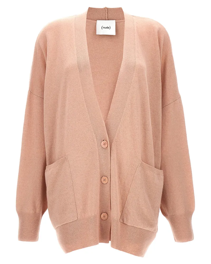 NUDE Oversize Wool Cardigan — Beige Beige