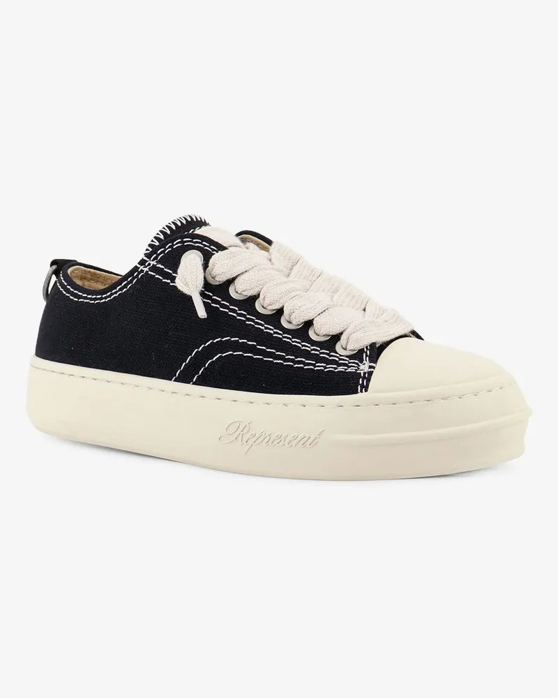 REPRESENT Men's Sneakers Rep-Cap Black Canvas-Rubber Trainers Canvas/rubber Black