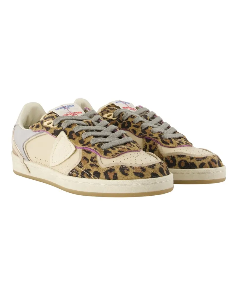 Philippe Model Women's Pgal Low Woman Sneakers -  Leather Beige Calfskin Shoes Beige