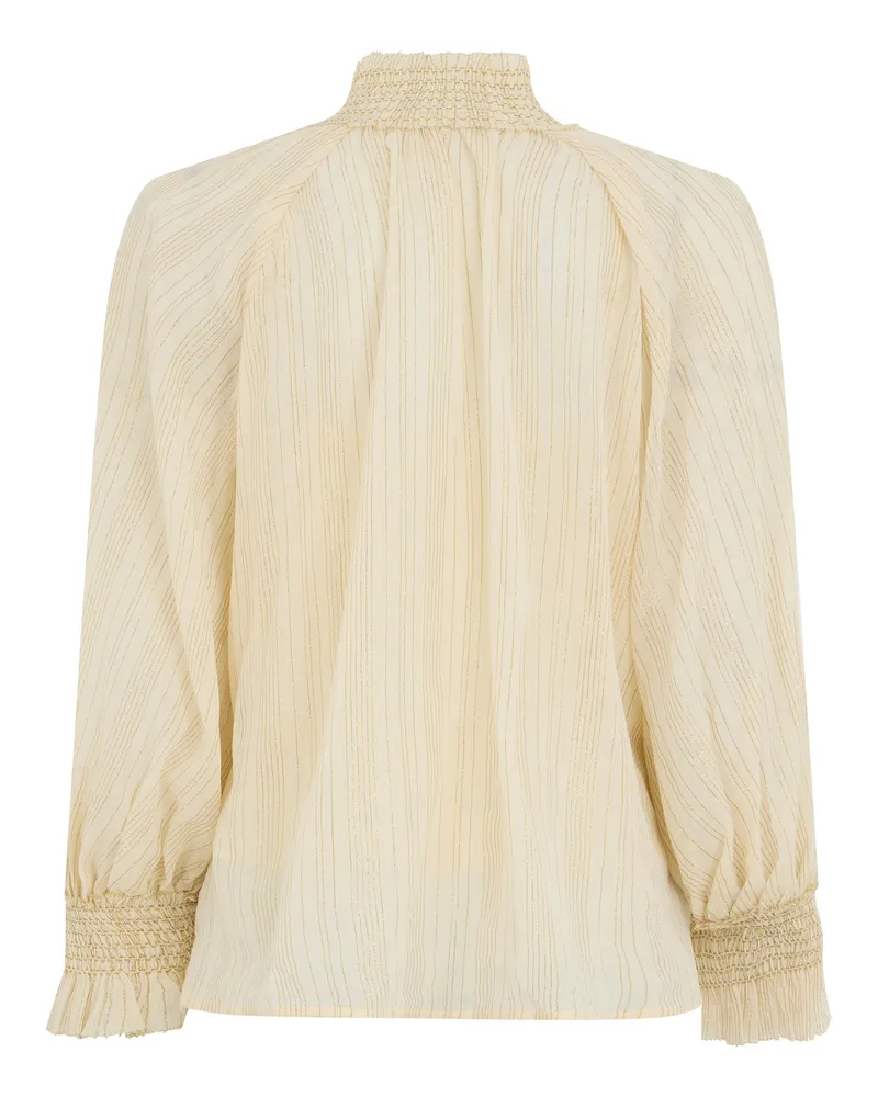 Zimmermann Cotton-Silk Blouse — Beige Beige