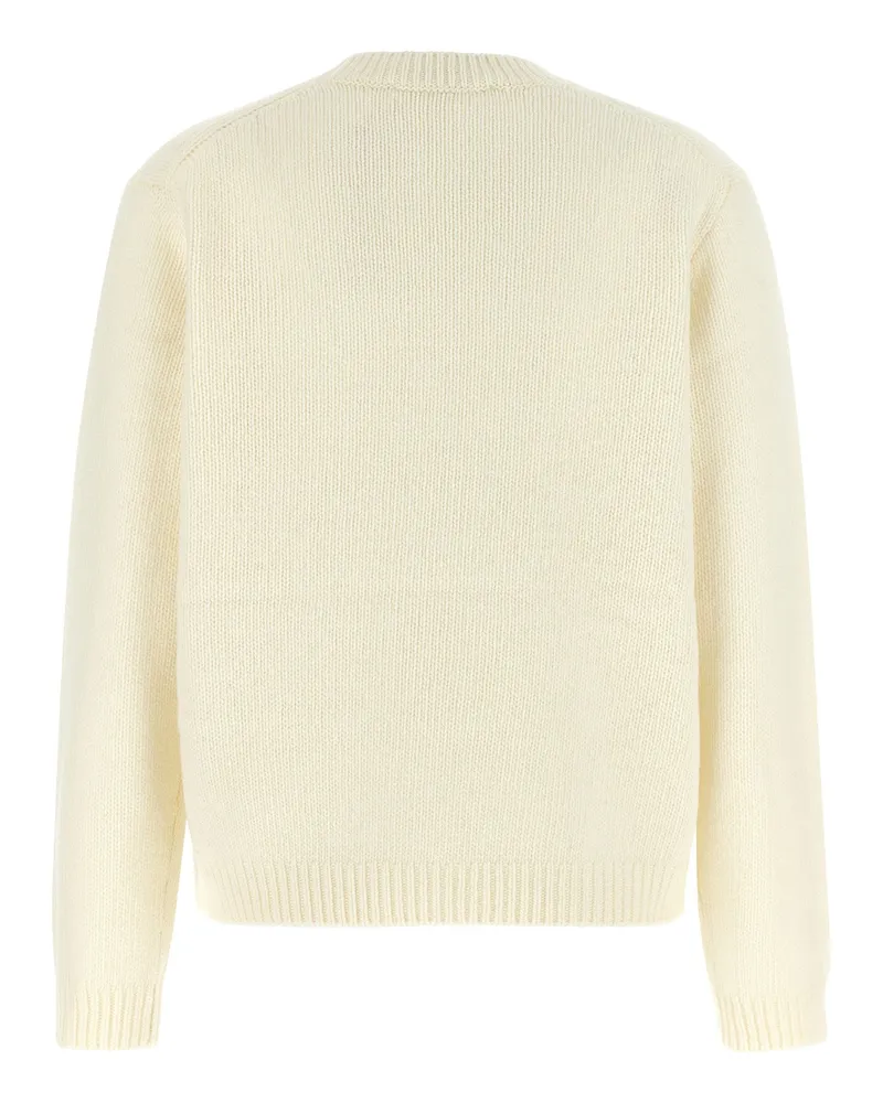 Kitsuné Wool-Blend Dressed Fox Intarsia Sweater — Cream Cream
