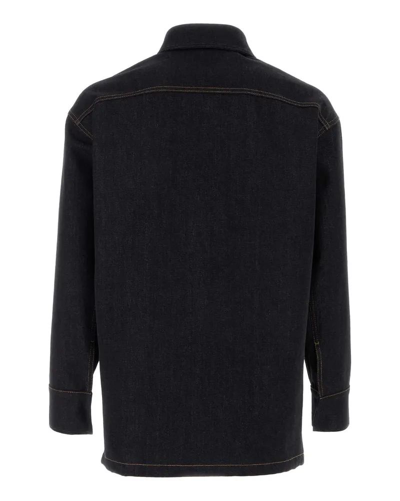 Fendi Men's Denim Jacket Indigo Greggio Exterior: Cotton Giubbini Blue