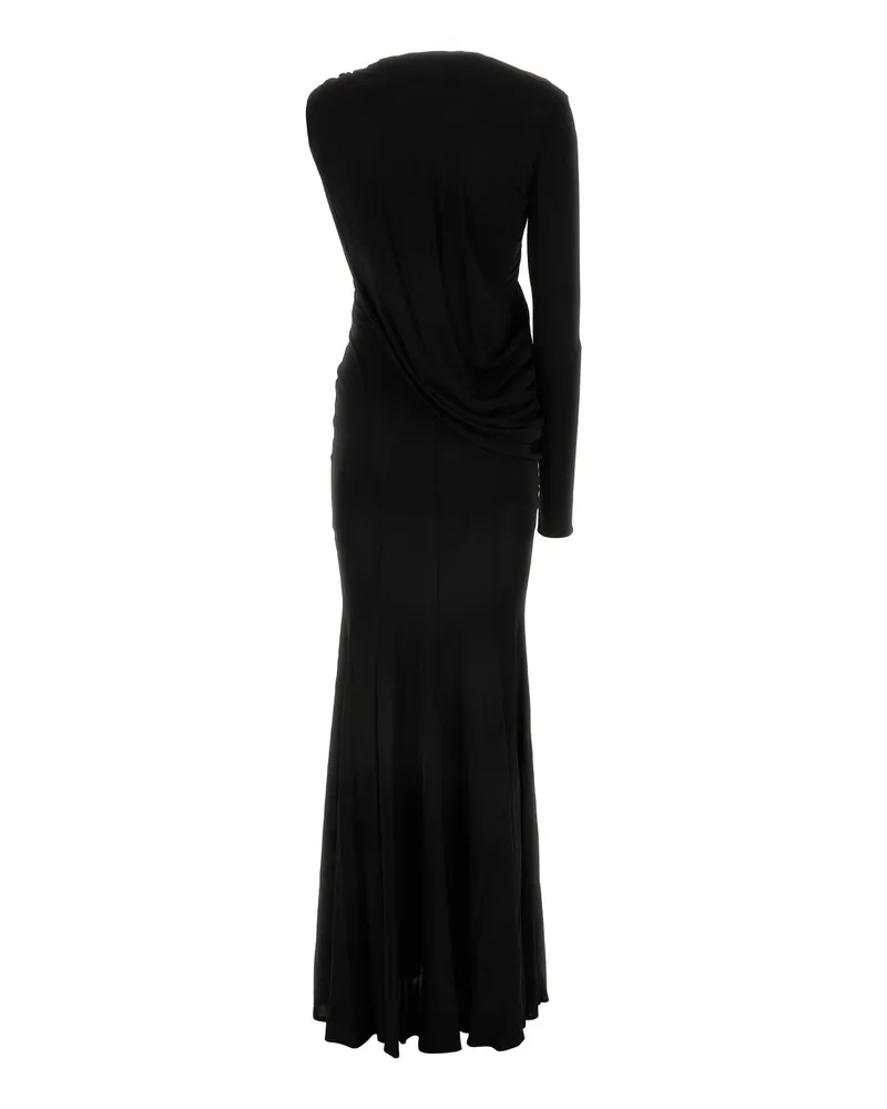 ADAMO Black Viscose Abiti Lunghi Dress Black