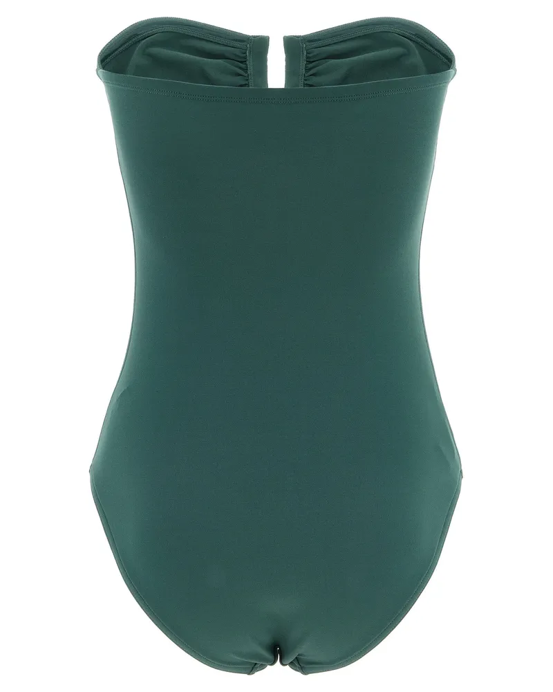 Eres Metal U-Detail Bandeau One-Piece Swimsuit — Green Green