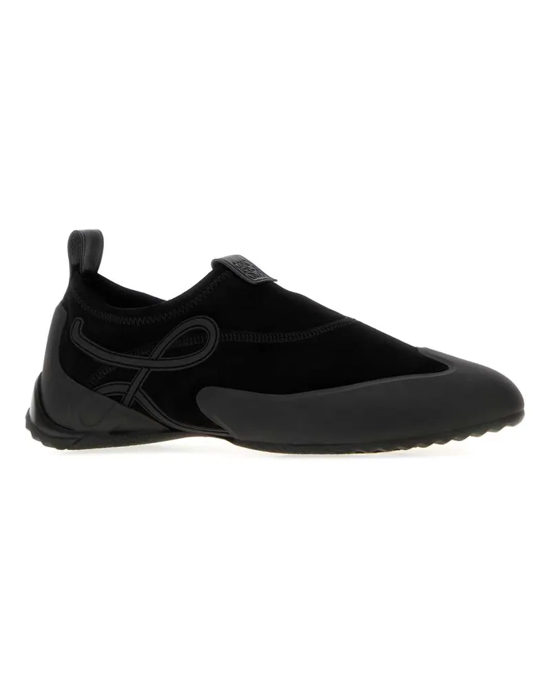 Loewe Slip-On Leather Sneaker — Black Black