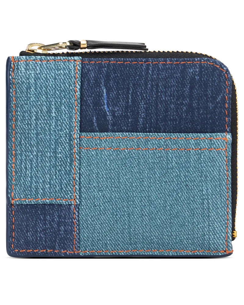 Comme des Garçons Women's Compact Zip Wallet Blue Denim Lambskin & Purses Blue