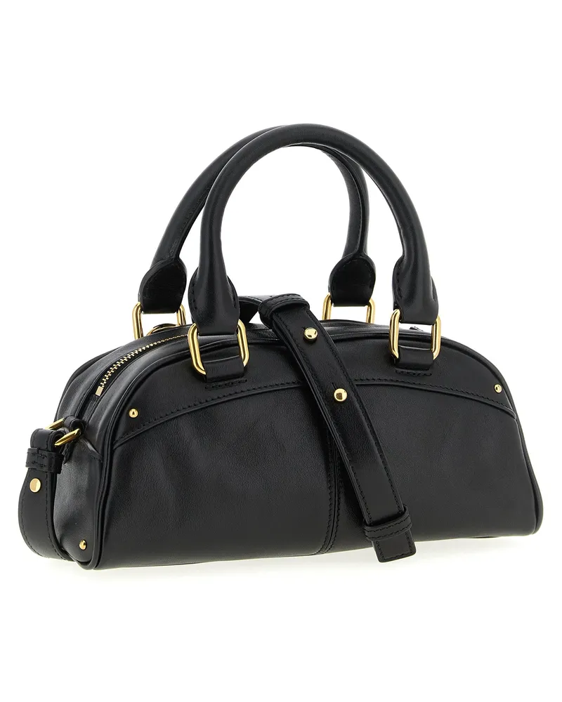 Chloé Women's Bowling Piccola Top Handle Bag Black Calfskin Leather Black