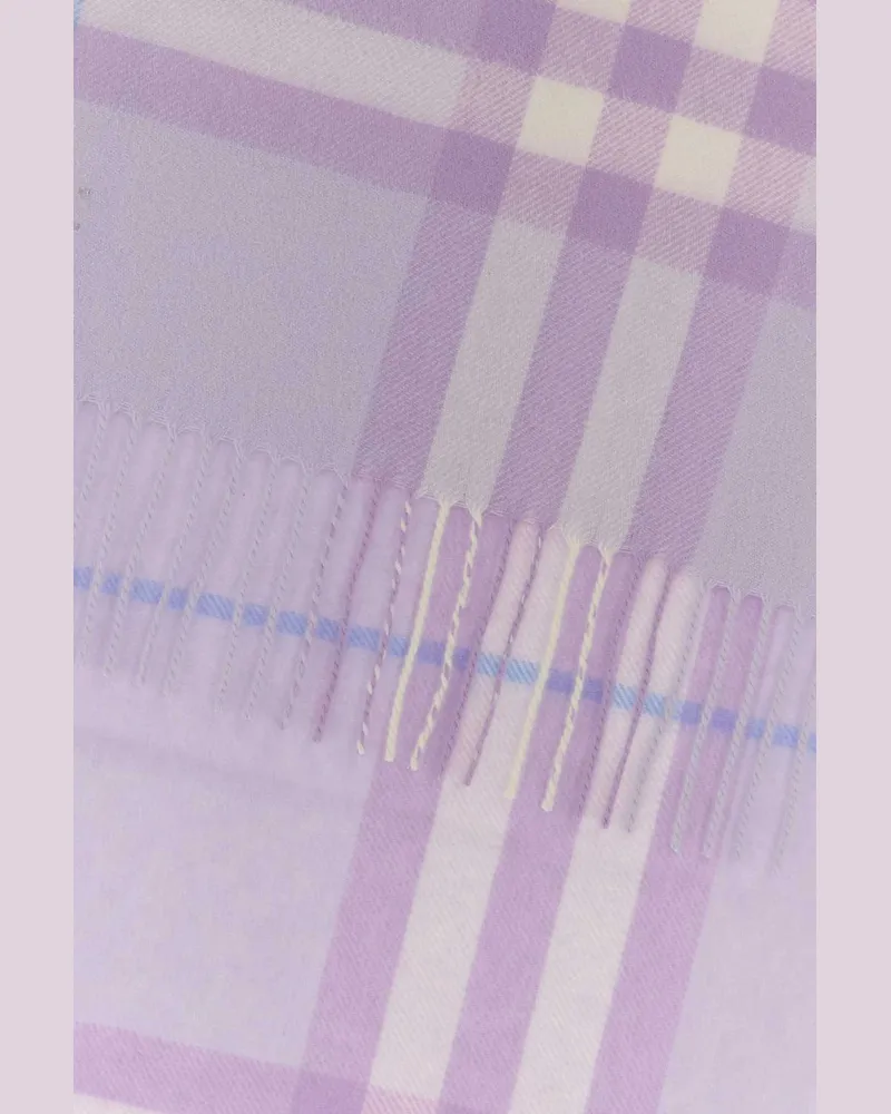 Burberry Checked Wool Scarf — Purple Purple