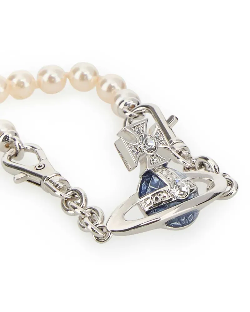 Vivienne Westwood Pearl and Orb Charm Bracelet — Silver Silver