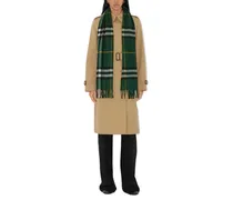 Check Cashmere Scarf — Green
