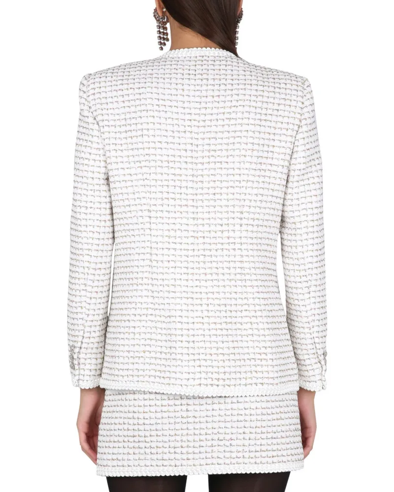 Alessandra Rich Tweed Jacket — White White