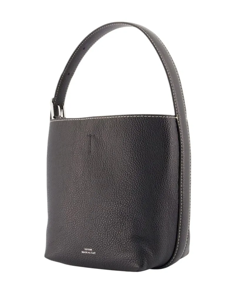 Totême Women's Petite Belted Shopper Bag -  Leather Black Calfskin Totes-Shopping-Bags Black