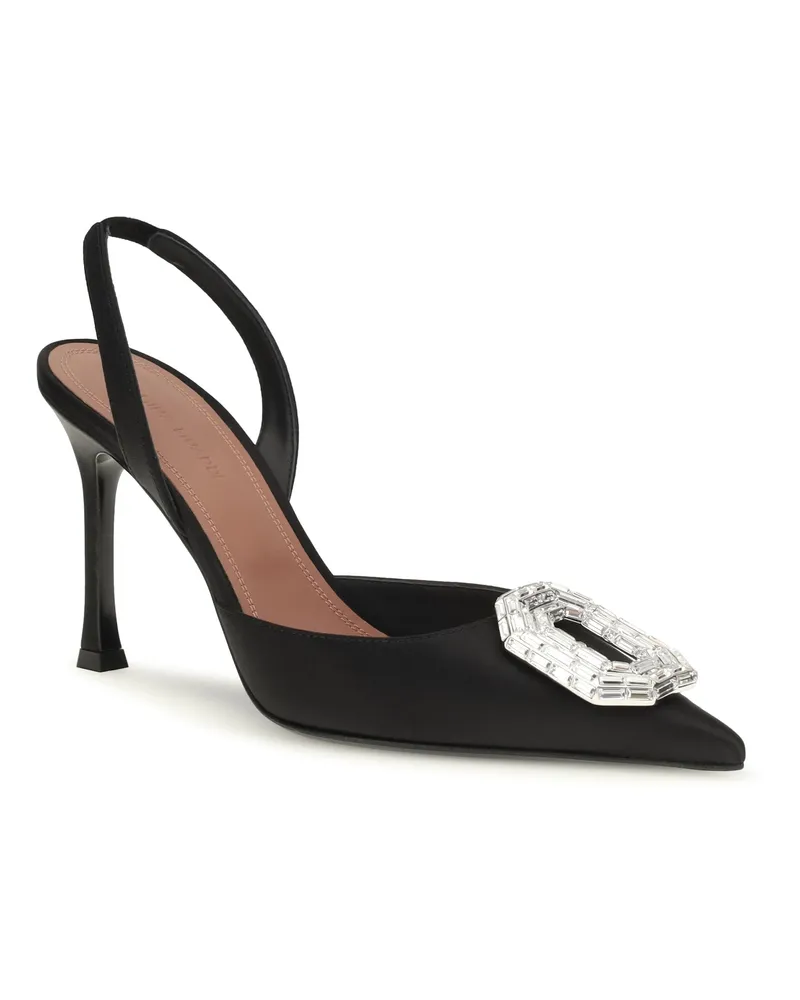 Amina Muaddi Camelia Slingback Heel — Black Black