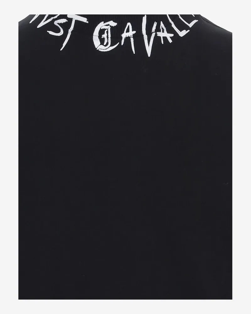 Just Cavalli Cotton Logo Print Sweatshirt — Black Black