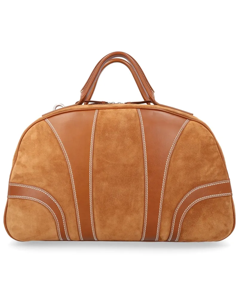 Dries van Noten Men's Duffle Bag Brown Leather Shoulder Brown