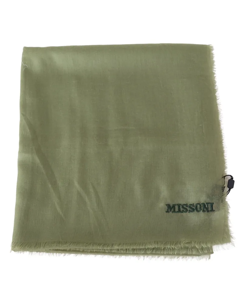 Missoni Men's Green Cashmere Unisex Neck Wrap Scarf Green