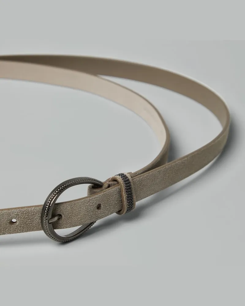 Brunello Cucinelli Womens Light Beige Leather Belt White Accessories & Slg White