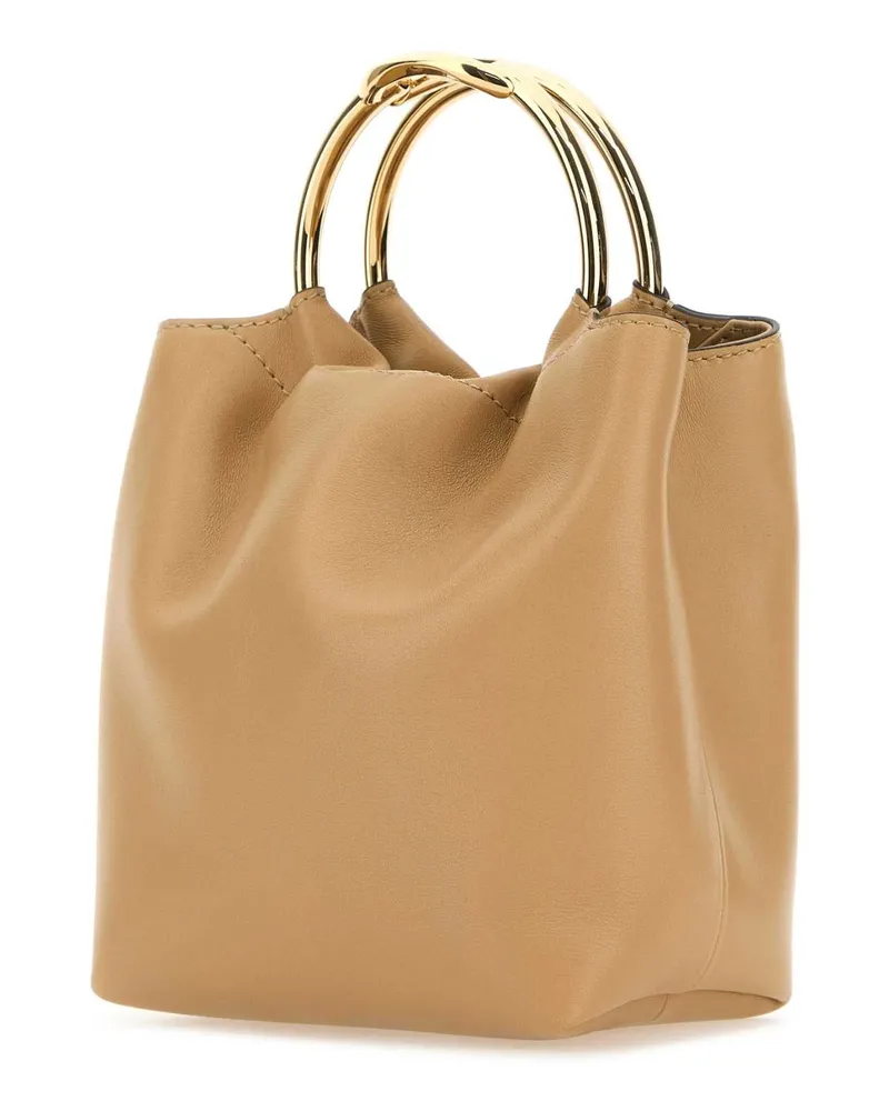 Valentino Garavani Women's Beige Leather Bucket Bag Cappuccino Borse A Secchiello Beige
