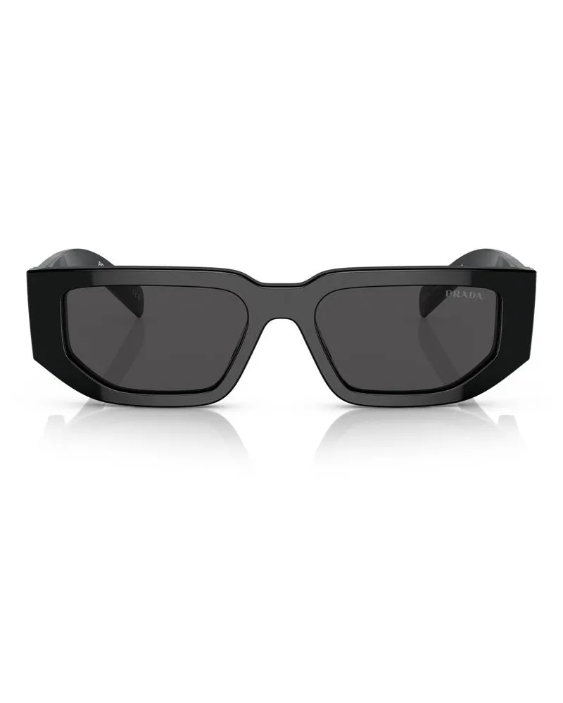 Prada 0PR Rectangle-Frame Plastic Sunglasses — Black Black