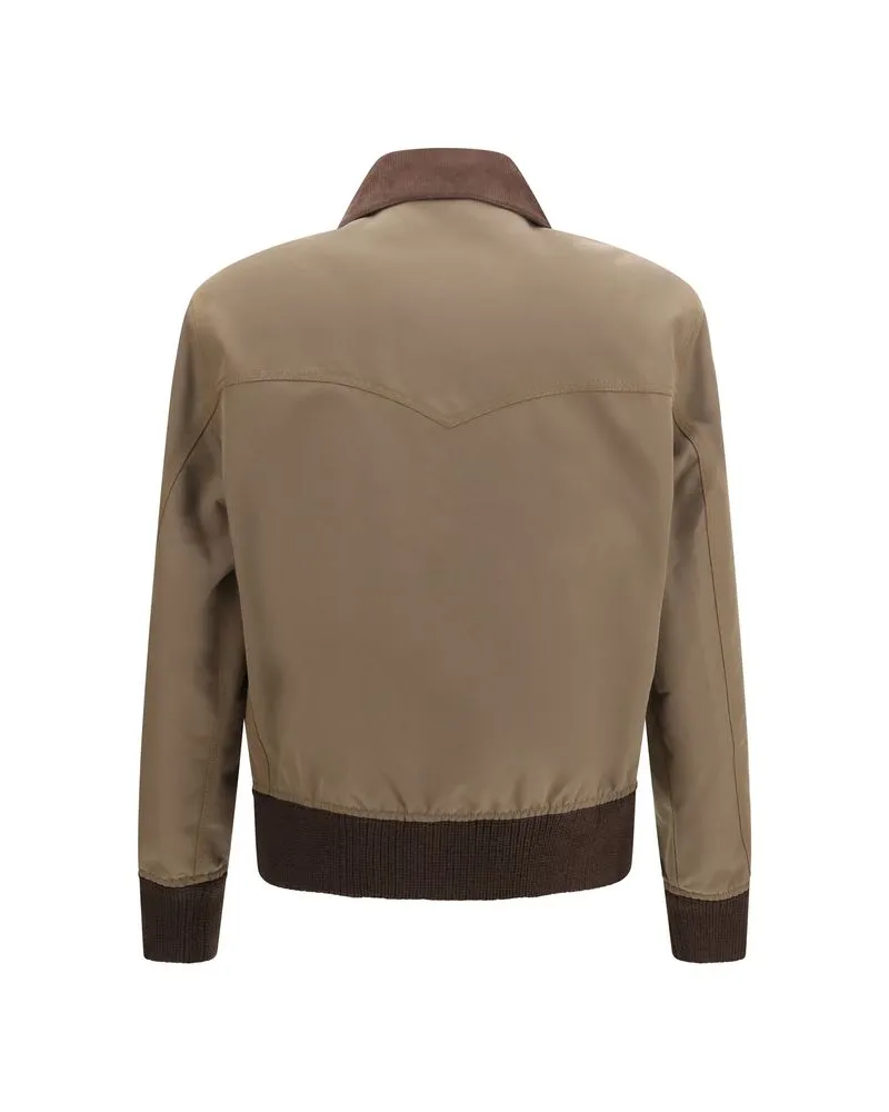 Prada Men Brown Cotton Full-Length Jacket Clothing Brown