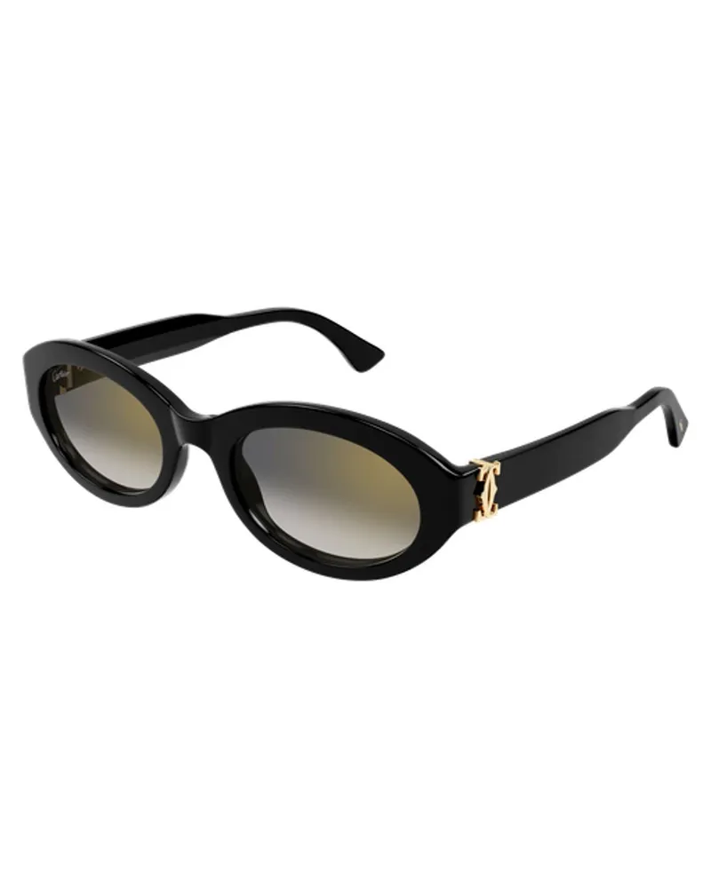 Cartier CT0588S Oval Frame Sunglasses — Black Black