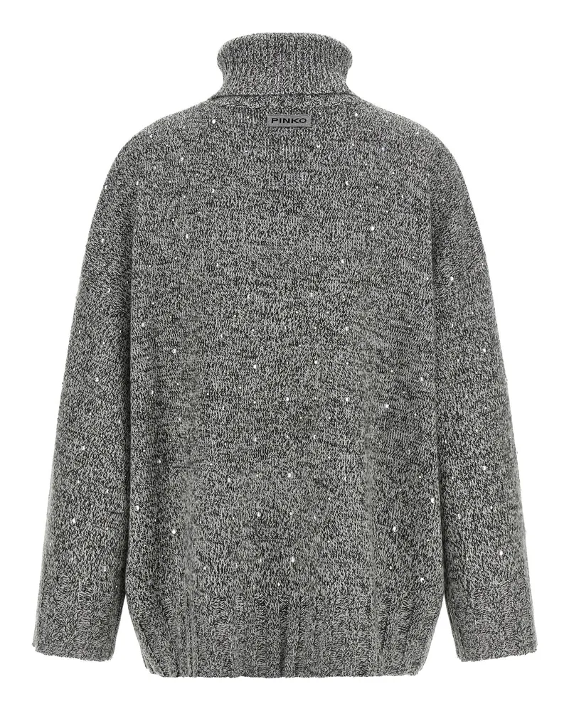 Pinko Crystal-Embellished Wool Blend Sweater — grey Grey