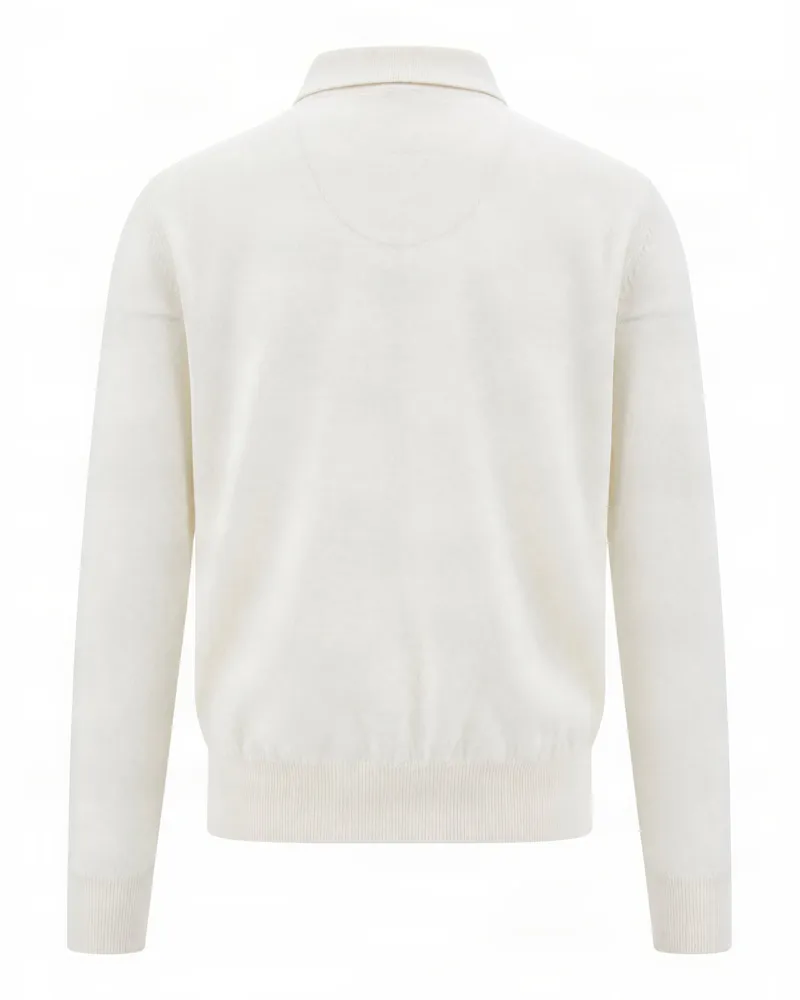 HUGO BOSS Virgin Wool Knitted Polo Shirt — White White
