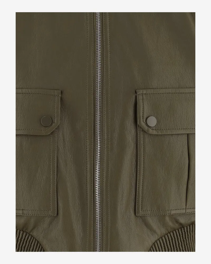 FRANKIE Shop Women's Nylon Jacket Olive Green Polyurethane Green