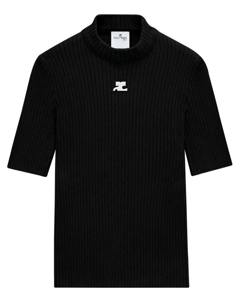 Courrèges Rib Knit Sweater — Black Black