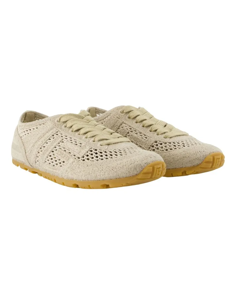 Balmain Women's Racer 45 Sneaker Beige Cotton Beige