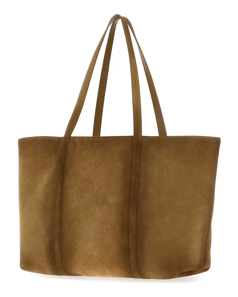 Jil Sander Foro Calfskin Leather Tote Bag — Brown Brown