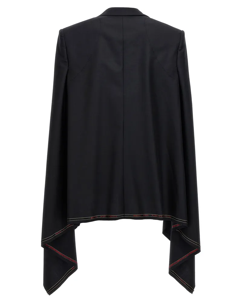 Junya Watanabe Wool with Seamed Hem Cape — Black Black