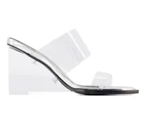 Women's Sandals -  Clear Leather Transparent Shoes