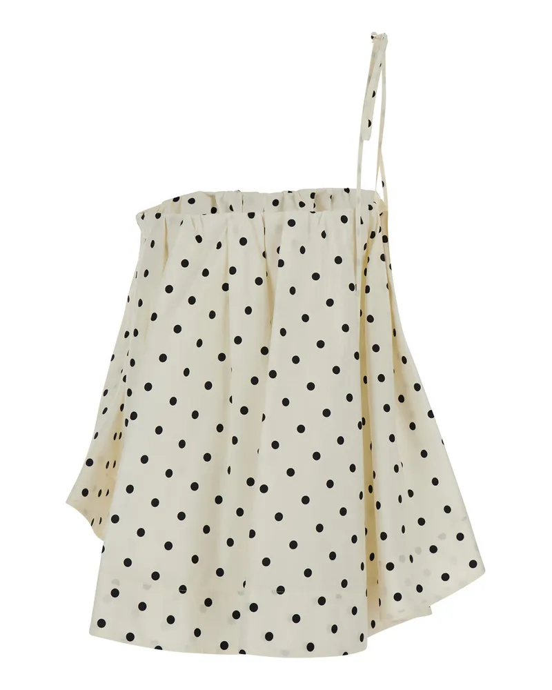 MSGM Polka-Dot Cotton Tank Top — White White