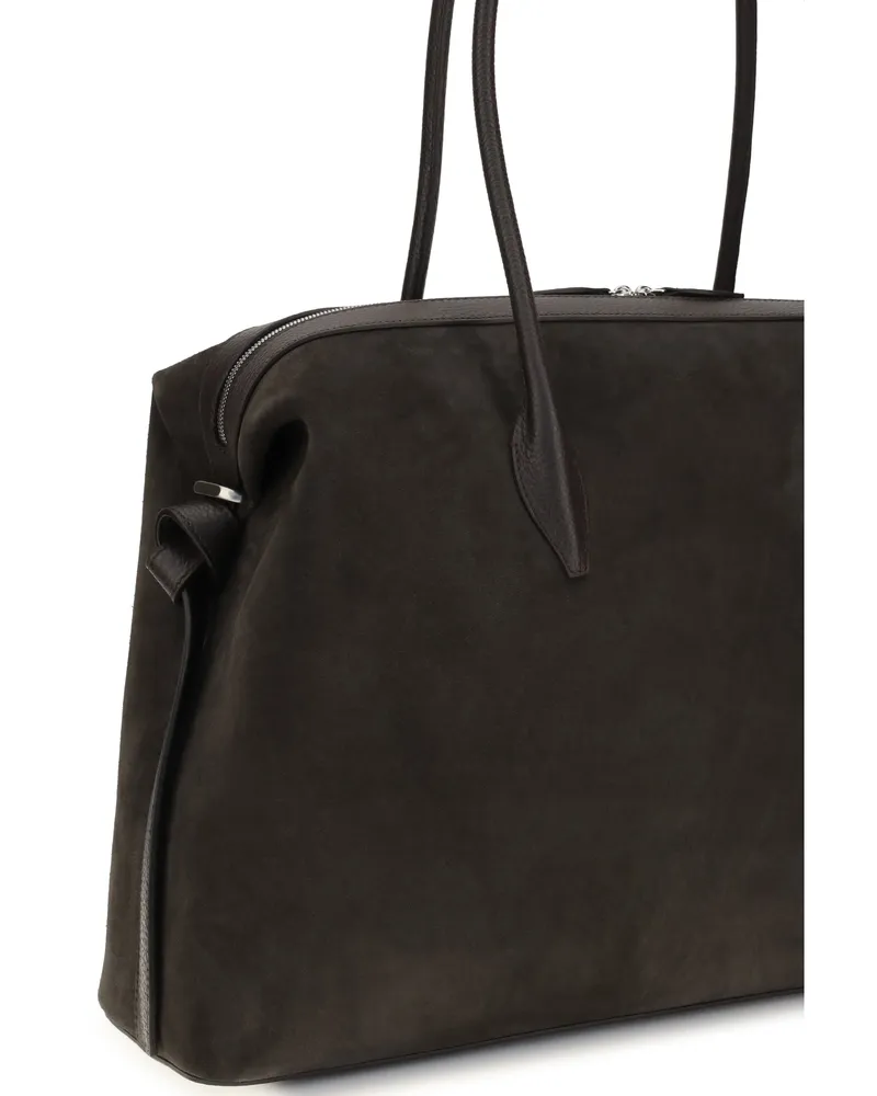 YUZEFI Women's Shoulder Duffle Bag Brioche Ganache Suede Black