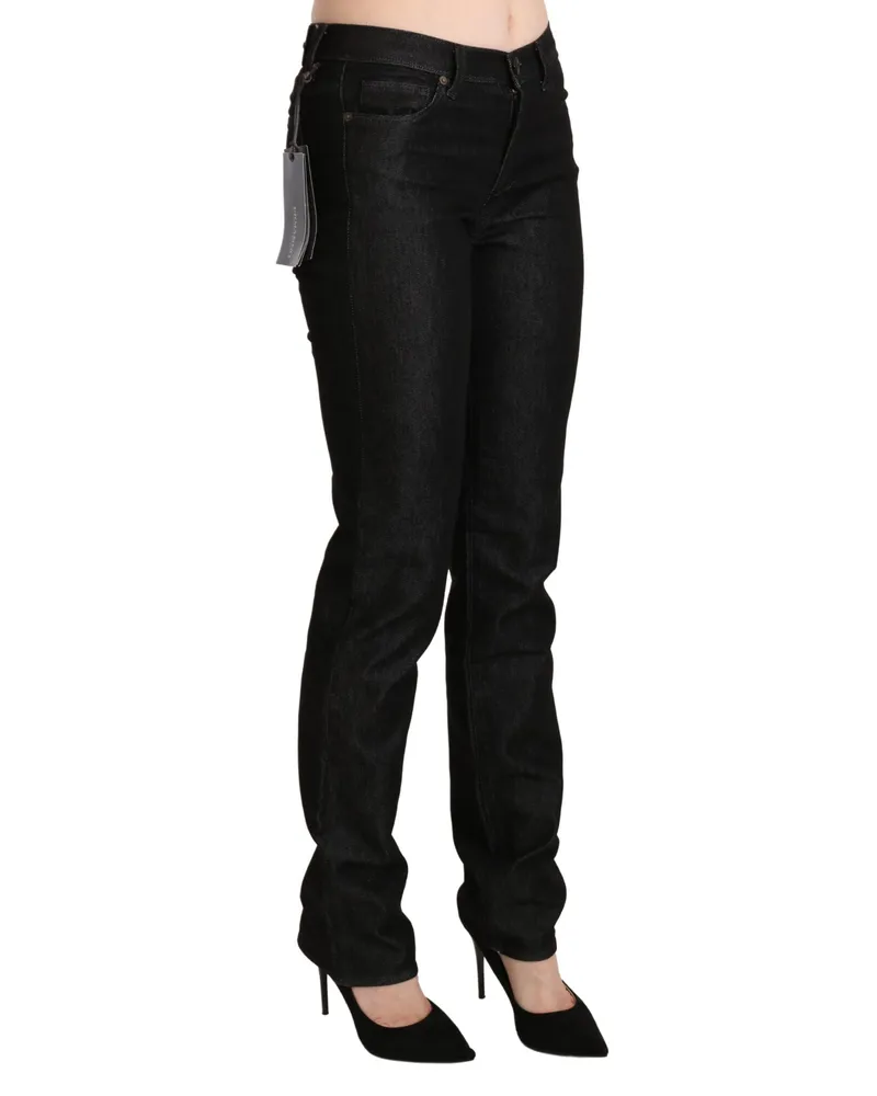 Ermanno Scervino Mid-Waist Skinny Denim Jeans — Black Black