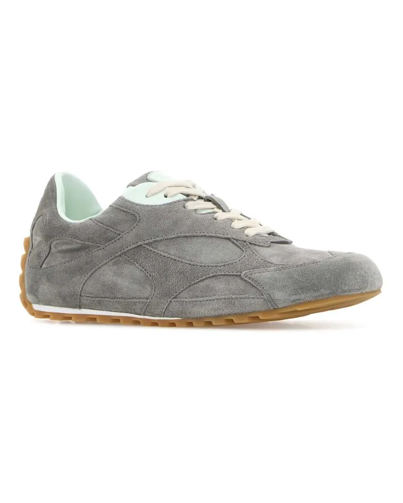 Bottega Veneta Women's Grey Suede Orbit Flash Sneakers Greymint Gray